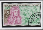 Stamps Republic of the Congo -  Newton y Satelite Intelsat
