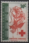 Sellos del Mundo : Africa : Rep�blica_Democr�tica_del_Congo : Flores y Cruz Roja: Strophanthus Sarmentosus