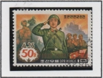 Stamps North Korea -  50 aniv. d' Ejercito Popular