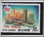 Stamps North Korea -  Edificios d' Pyongyang