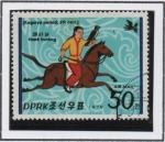Stamps North Korea -  Koguryo dinastia Horseme: Caza Hawk