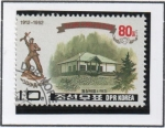 Stamps North Korea -  80 cumpleaños d' Kim II Sung: Estatua d' Soldado , Tongchang