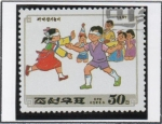 Stamps North Korea -  Juegos Populares: La gallina ciega