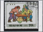 Stamps North Korea -  Juegos Populares: Echar un pulso