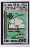 Stamps North Korea -  letras y formas d' transporte postal