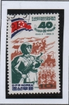 Stamps North Korea -  Independencia 40 Aniv. Soldado ,