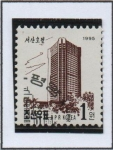 Sellos de Asia - Corea del norte -  Edificios: Hotel Sosan