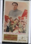 Stamps North Korea -  Retratos d' Kim II Sung: Con l' Multitud