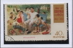 Sellos de Asia - Corea del norte -  Retratos d' Kim II Sung: En el parqu con niños