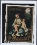 Stamps North Korea -  Retratos d' Correggio: Madona con San Juan