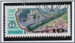 Sellos de Asia - Corea del norte -  Locomotoras: Entering Estacion