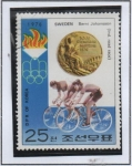 Stamps North Korea -  Ganadores, 21 d' Montreal: Oro Ciclismo Bernt Johansson
