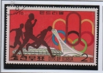 Stamps North Korea -  Juegos Olímpicos d' Montreal:  Corredores