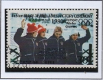 Stamps North Korea -  Juegos Olimpicos d' Invierno Lago Placido: Relevos esquí femenino
