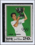 Stamps North Korea -  Roland Garros: Iva Lendl y trofeo