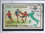 Stamps North Korea -  Campeonato Mundial de Futbol Italia'90 Jugada