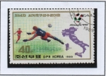 Stamps North Korea -  Campeonato Mundial de Futbol Italia'90  Parada