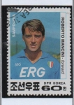 Stamps North Korea -  U.C.Sampdoria Campeón d' Futbol Italiano:  Roberto Mancini