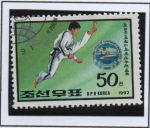 Stamps North Korea -  Campeonato Mundial d' Taekwondo: Remate Alto