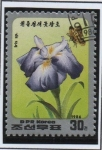 Stamps North Korea -  Flores. Iris violeta