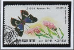 Stamps North Korea -  Flores y Mariposas: Apatura ilia y Spiraea