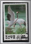 Sellos de Asia - Corea del norte -  Aves Amenazadas: Grúa d' Manchiria