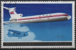 Stamps North Korea -  Aviones d' Pasajeros: Tupolev Tu-154 y Antonov An-2 biplano