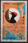 Stamps North Korea -  Pajaro Carpintero: Pico negro vientre blanco