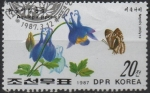 Stamps North Korea -  Mariposas y Flores: Neptis Philyra y Aguilegia