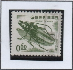 Sellos de Asia - Corea del sur -  Escarabajo  largo d' cuernos