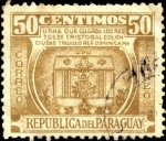 Stamps : America : Paraguay :  Urna que guarda los restos de Cristóbal Colón, ciudad de Trujillo República Dominicana.