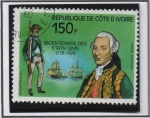 Sellos del Mundo : Africa : Costa_de_Marfil : Bicentenario d' América: Almirante Jean Baptiste