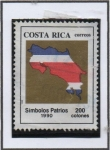 Stamps : America : Costa_Rica :  Bandera y Mapa