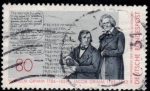 Stamps : Europe : Germany :  Congreso Mundial de Germanistas, Hermanos Grimm.