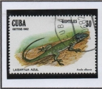 Stamps Cuba -  Reptiles: Lagartija Azul