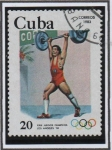 Sellos de America - Cuba -  Juegos Olímpicos los Ángeles: Pesas