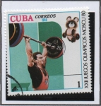 Stamps Cuba -  Juegos Olímpicos d' Moscú Halterofilia