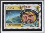 Sellos de America - Cuba -  20 Aniv. d' primer hobre en el Espacio: Yuri Gararin