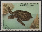 Stamps Cuba -  Tortugas: Eretmochelys imbricata