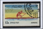 Stamps Oman -  Múnich'72: Canoa