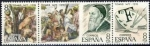 Stamps Spain -  ESPAÑA 1978 2466/8 Sellos Nuevos Centenarios Tiziano Vecelio y Bacanal Museo del Prado c/s charnela