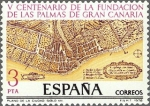Stamps Spain -  ESPAÑA 1978 2477 Sello Nuevo V Cent. Fundacion de Las Palmas de Gran Canaria Plano Ciudad