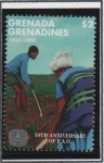 Stamps Grenada -  FAO 50 Aniv.: Trabajadores d' Campo