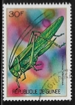 Stamps Guinea -  Great Green Bush-Cricket (Tettigonia viridissima)