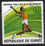 Stamps : Africa : Guinea :  Juegos Olimpicos de Verano 1976 - Montreal - salto de longitud