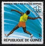 Stamps Guinea -  Juegos Olimpicos de Verano 1976 - Montreal - Lanzamiento de Jabali