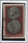 Sellos de Europa - Grecia -  Monedas: Apolo y Laberinto