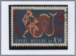 Stamps Greece -  Los Trabajos d' Hércules:  Lucha con el Dios d' Rio Achelos
