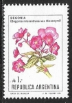 Stamps Argentina -  Flores - Begonia