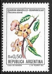 Sellos de America - Argentina -  Flores - Guaran amarillo (Tecoma stans)